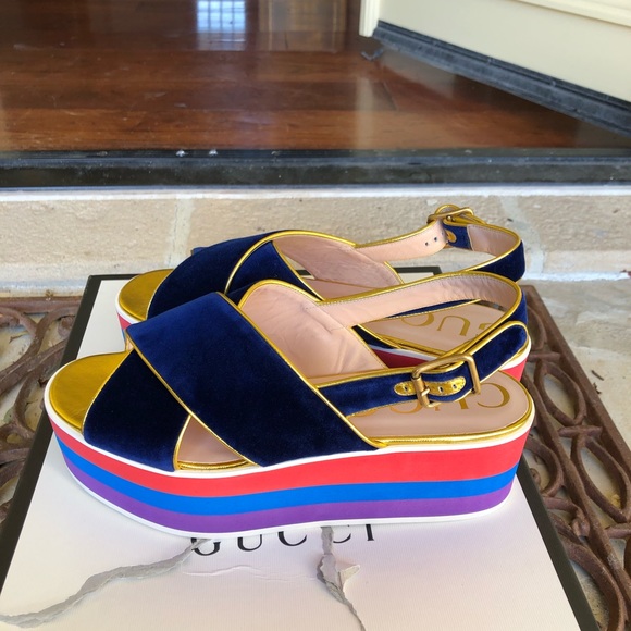 NIB Gucci Softy Velvet women’s platform sz 40 - Picture 5 of 8